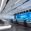 Modern Monitoring Room Monitoring Room Command Center 3d model