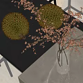 Fresh Durian Fruits Placed On Table With Dried Flowers In Glass Vase