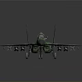 Military Green Camouflage Fighter Jet With Missile Armament And Sharp Nose Design