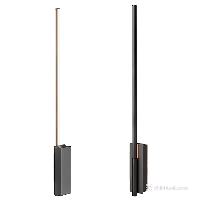 Modern Slim Design Wall Lamps With Black And Gold Finish For Home Interior Decoration 3d model 