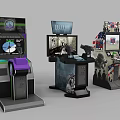Modern game machine shooting game experience machine 3d model