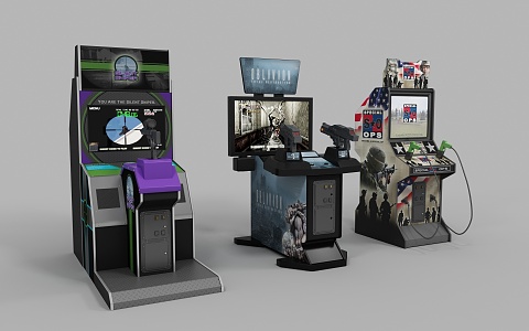 Modern game machine shooting game experience machine 3d model