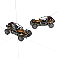 Two Detailed Lego Off Road Car Models With Open Frame And Wheels