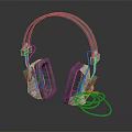 Modern Over Ear Headphones Design With White Gray Soft Earmuffs And Wired Cable