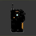 Smart Doorbell With Black Design Antenna Blue Indicator And Orange Accents