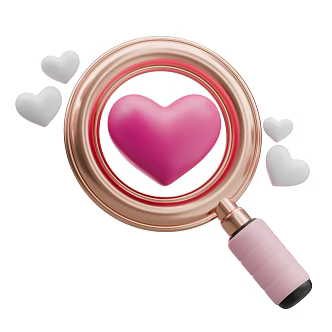 Modern Love Magnifier Cartoon Magnifier 3d model