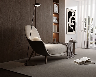 Modern Leisure Chair Study Single Chair Chaise 3d model