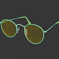 Stylish Gold Frame Sunglasses As Elegant Jewelry Accessory With Green Lenses And Mirrored Reflection