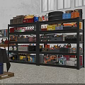 Heavy Duty Garage Workshop Shelving Unit With Tools Paint Cans And Storage Bins