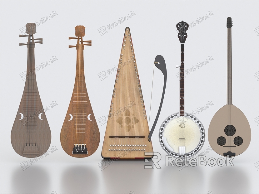 Chinese musical instrument Pipa Liuqin Yueqin musical instrument Hu Qin model