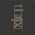 Wooden Hunting Observation Tower With Multi Level Platforms Ladder And Elevated Structure 3d model