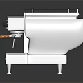 Professional Rancilio Classe 10 White Coffee Machine With Three Spouts And Brass Handles