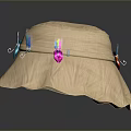Beige Fisherman Hat With Colorful Feather Decorations For Daily Use