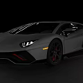 Silver Lamborghini Car with Sleek Aerodynamic Body Sharp Headlights Black Alloy Wheels Red Brake Calipers