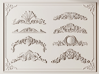 French carved plaster 3d model