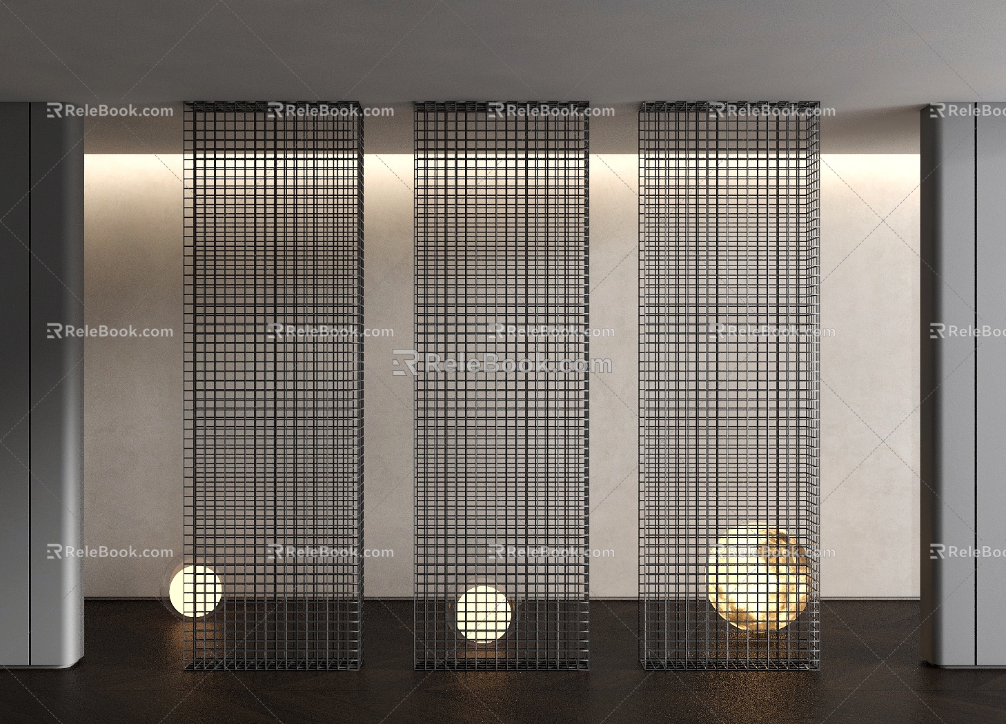 Metal mesh partition grid 3d model