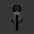 Black MOTO Vintage Motorcycle With Classic Design And Silver Engine On Gray Gradient Background