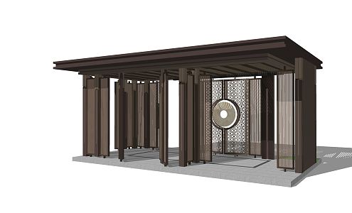 New Chinese style gallery 3d model