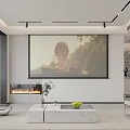 Modern Living and Dining Room Interior With Open Layout Sofa Coffee Table and Large Windows