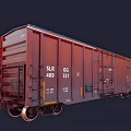 Red Cargo Container Building With SLR 409 GG 517 Identification And Metal Structure