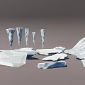 Natural White Stones And Wooden Pieces In Various Shapes And Sizes