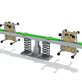 Children's Seesaw With Panda Head Design Green Seat Board And Spring Support
