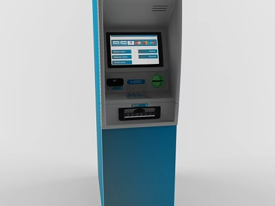 Public Facility ATM Machine With Touch Screen Interface And Cash Dispense Function 3d model