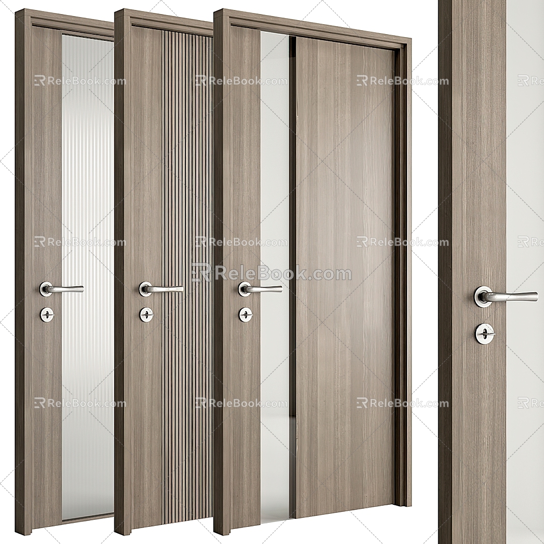 Modern swing door single door 3d model