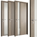 Modern swing door single door 3d model