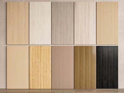 Various Wood Grain Wall Panels with Different Color Options for Interior Design 3d model