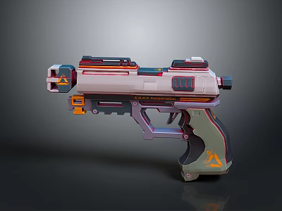 Advanced Futuristic Sci Fi Weapon With Colorful Accents And Detailed Grip Design 3d model