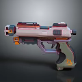 Advanced Futuristic Sci Fi Weapon With Colorful Accents And Detailed Grip Design