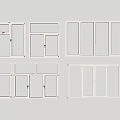 Modern window combination casement window door floor window plastic steel window glass partition door and window balcony door and window broken bridge aluminum window 3d model