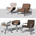 Modern Office Chairs With Neutral Tones Ergonomic Cushions And Metal Frames
