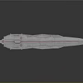 Futuristic 3D Spaceship Model With Streamlined Structure For Deep Space Exploration