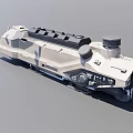 Futuristic Military Style Weapon With Camouflage Metal Design Multiple Openings And Green Lens