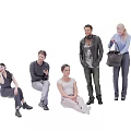 Many characters 3d model
