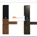 Electronic Smart Door Handle in Brown and Black With Blue Indicator And Camera