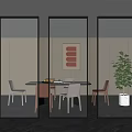 Modern Glass Partition Screen Partition Frosted Glass Partition Changhong Glass Partition 3d model