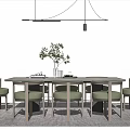 Modern Dining Table Chair Combination Dining Table Chair 3d model