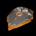 Futuristic Sci Fi Mechanical Device 3D Model With Orange Gray Body And Glowing Core