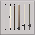 Modern Long Wall Sconces With Black Frames And Illuminated Tubes For Indoor Decor 3d model
