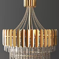 Elegant Modern Crystal Chandeliers With Golden Frame And Transparent Crystal Designs