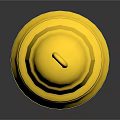 Shiny Golden Bell With Metallic Surface Top Loop And Base Reflection
