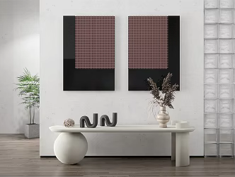Modern End Desk Foyer 3d model