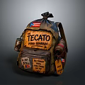 TECATO Pero Mondo Vintage Backpack With Decorative Tags And Small Items