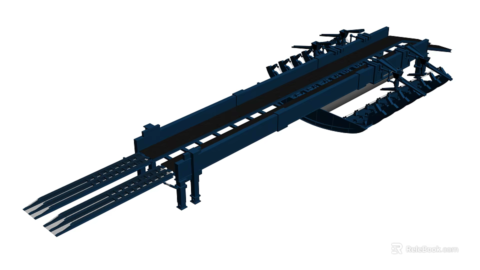 Road Paving Machinery With Extended Track And Structural Components 3d model 