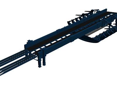 Road Paving Machinery With Extended Track And Structural Components 3d model