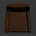 Stylish Modern Brown Leather Armchair With Ergonomic Design And Metal Base