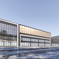 Modern Commercial Street Architectural Design Featuring Glass Facade Wooden Cladding And Shop Fronts